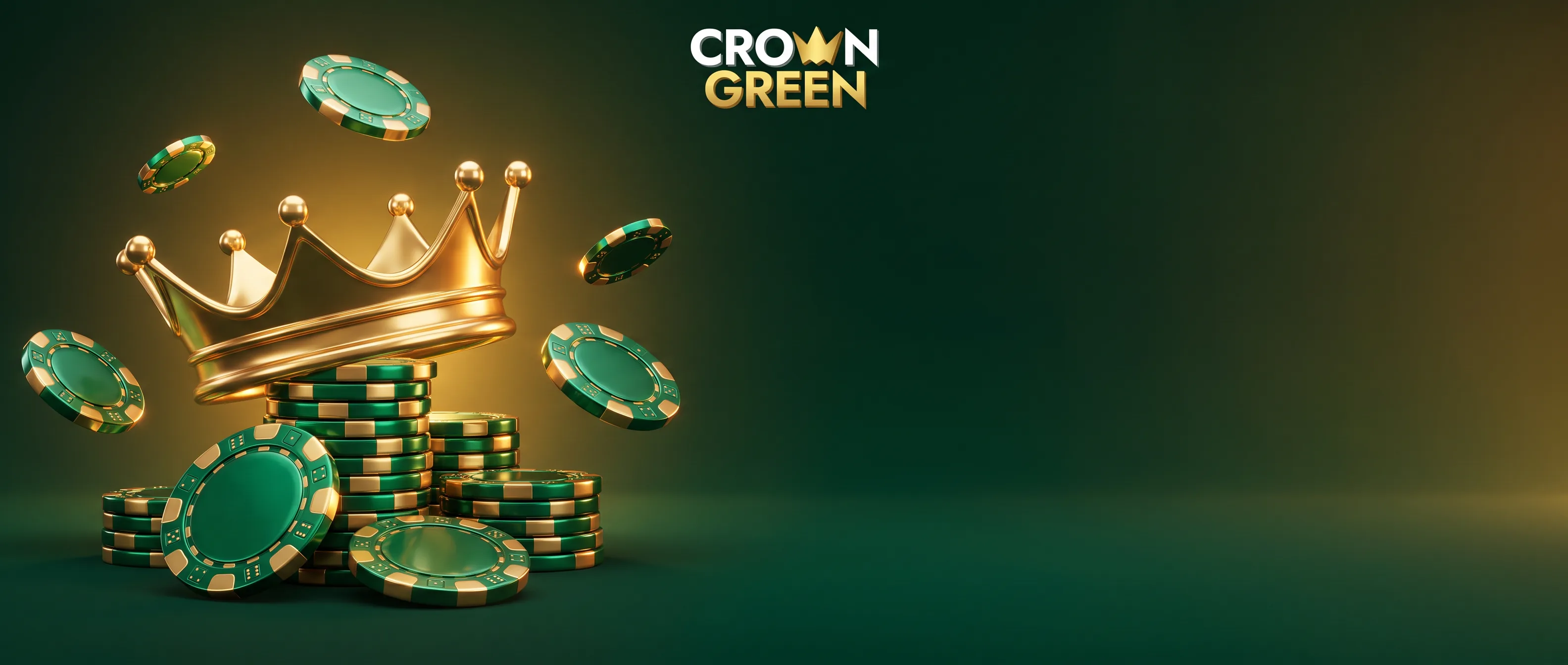 Crown Green gold crown and green casino chips