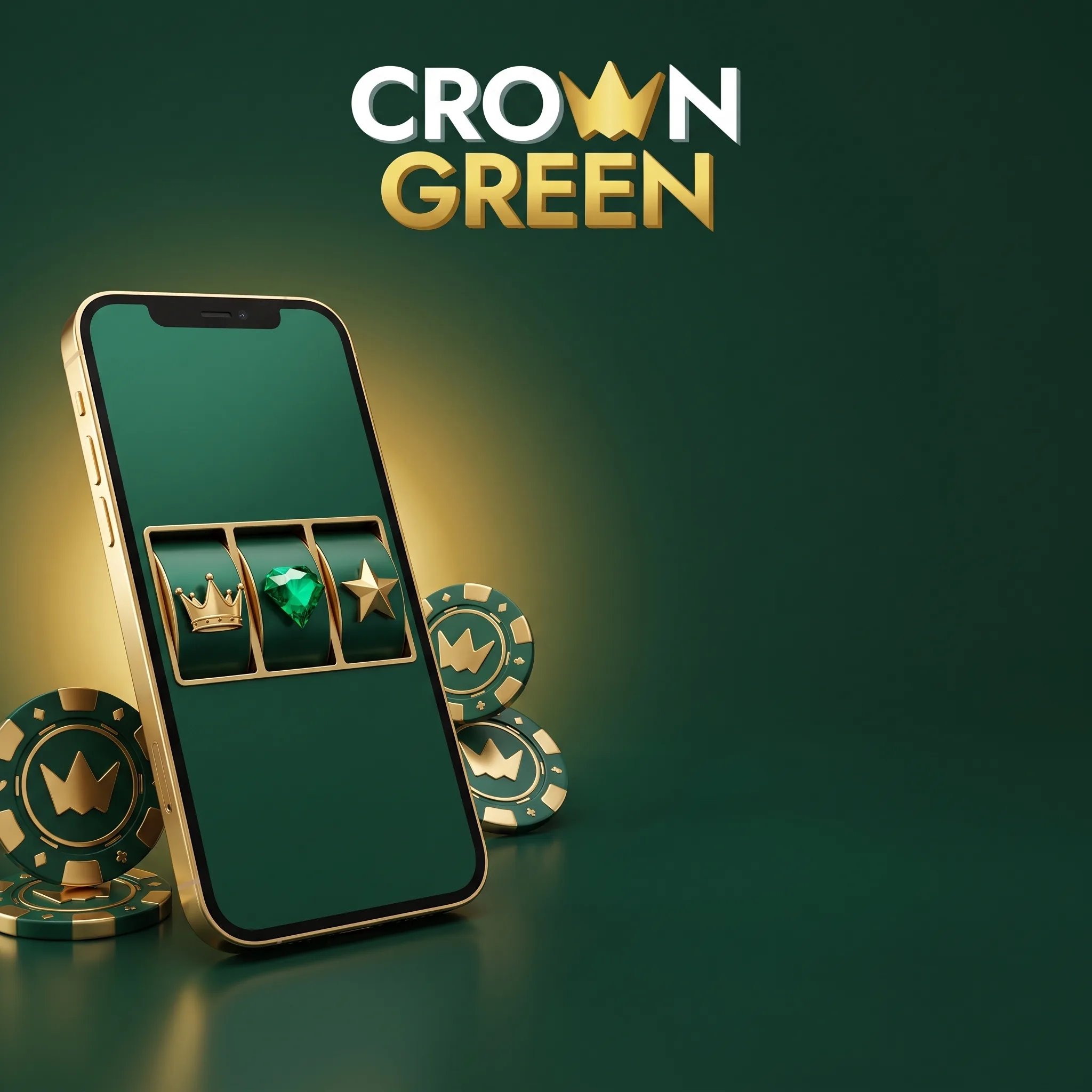 Crown Green mobile casino on a smartphone