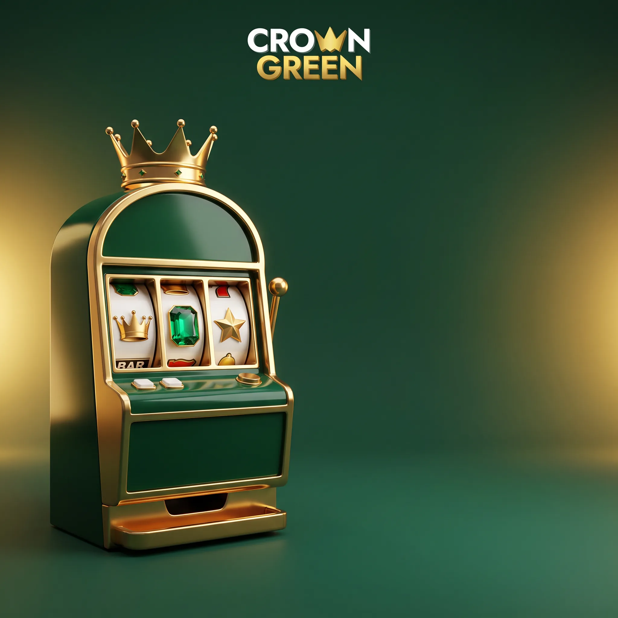 Crown Green slot machines and green casino chips